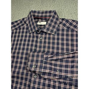 Eton Shirt Mens Size 41 16 Slim Contemporary Plaid Button Up Long Sleeve